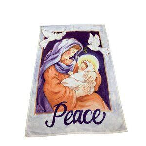 Christmas Peace Flag Mary & Baby Jesus Nativity Scene 35"x60" Polyester Jetmax